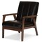 Baxton Studio Nikko Mid-century Dark Brown Faux Leather Wooden Lounge Chair 121-6745 - alternate 3